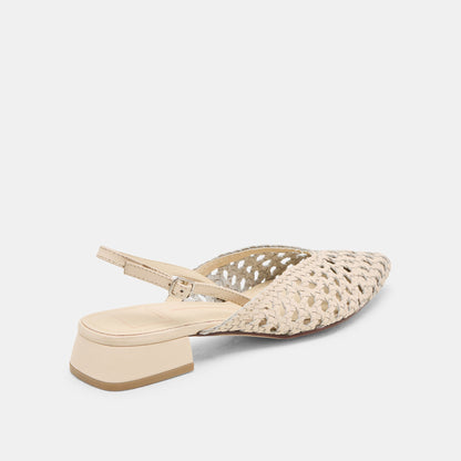 Birdie Off White Woven Leather Flats | Dolce Vita