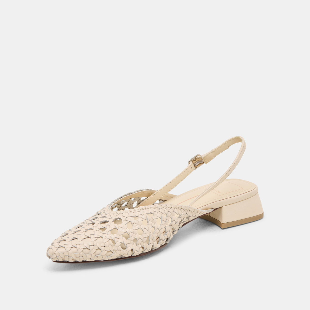 Birdie Off White Woven Leather Flats | Dolce Vita