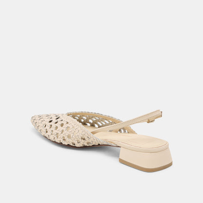 Birdie Off White Woven Leather Flats | Dolce Vita