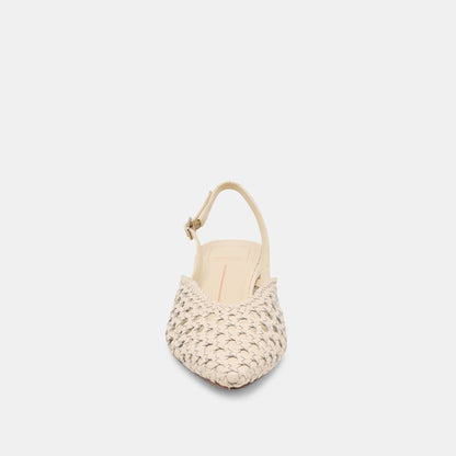 Birdie Off White Woven Leather Flats | Dolce Vita