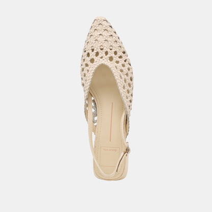 Birdie Off White Woven Leather Flats | Dolce Vita