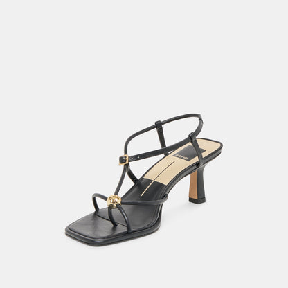Mylee Black Leather Heels | Dolce Vita