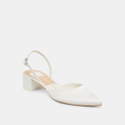Carel Off White Satin Heels | Dolce Vita