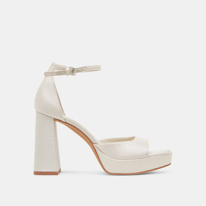 PANDRO HEELS WHITE SATIN | Dolce Vita
