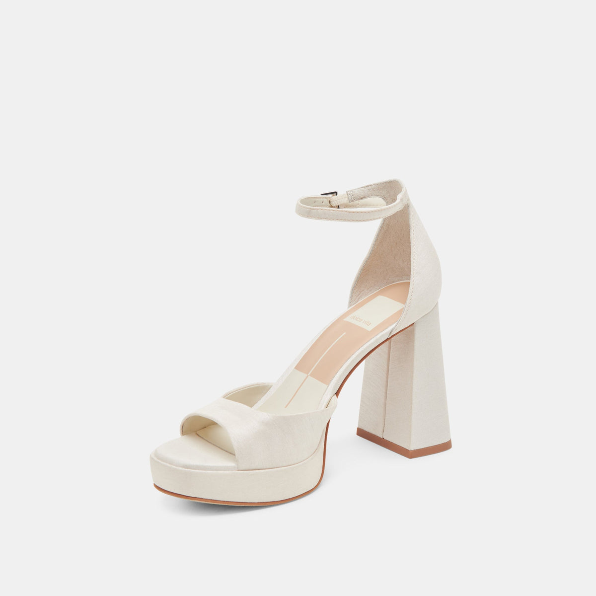 PANDRO HEELS WHITE SATIN | Dolce Vita
