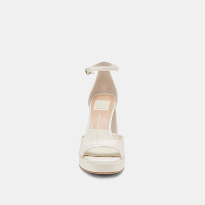PANDRO HEELS WHITE SATIN | Dolce Vita
