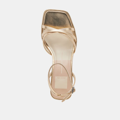 MANJI HEELS LIGHT GOLD METALLIC LEATHER | Dolce Vita
