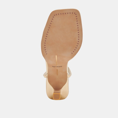 MANJI HEELS LIGHT GOLD METALLIC LEATHER | Dolce Vita