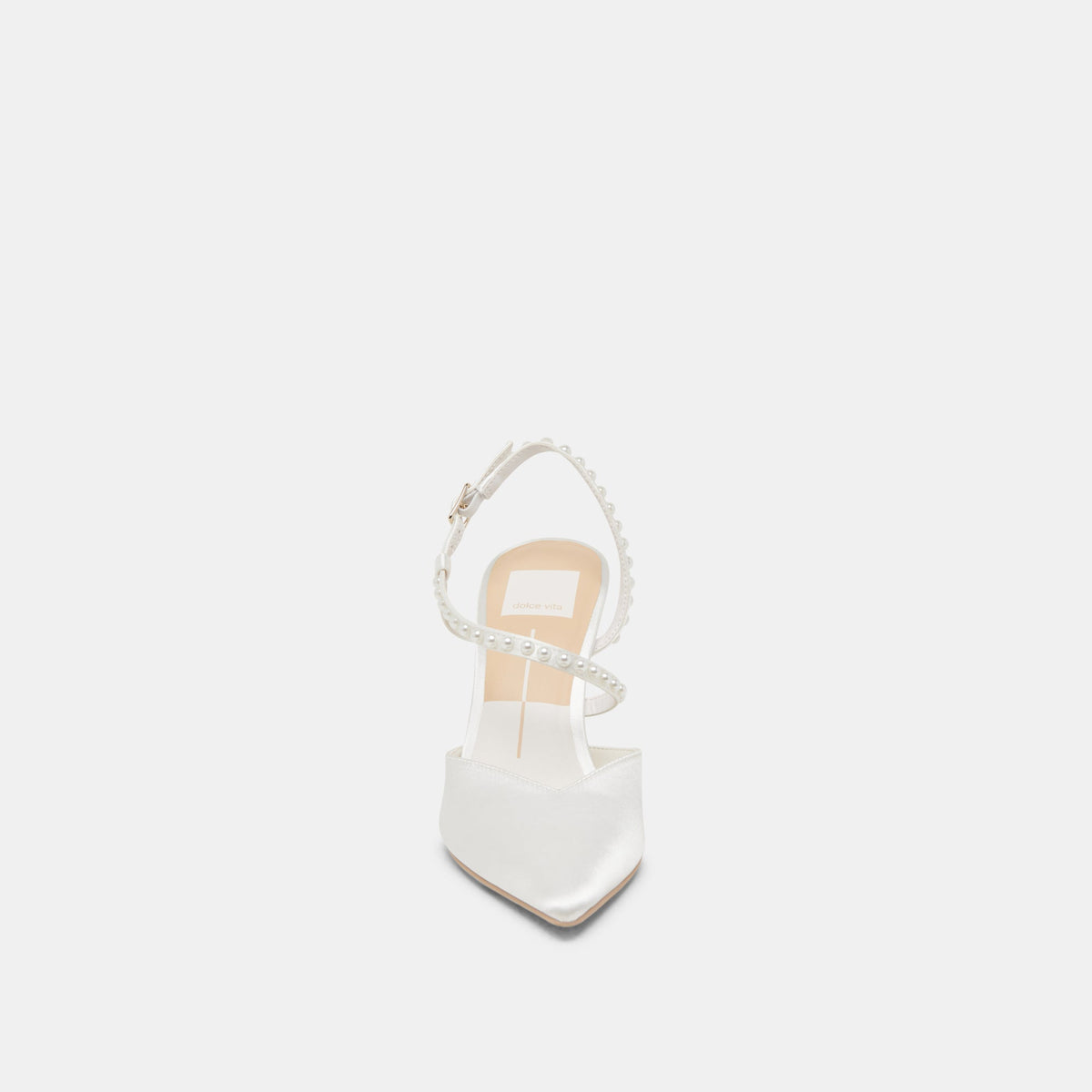 KAMRA PEARL HEELS TRUE WHITE SATIN | Dolce Vita
