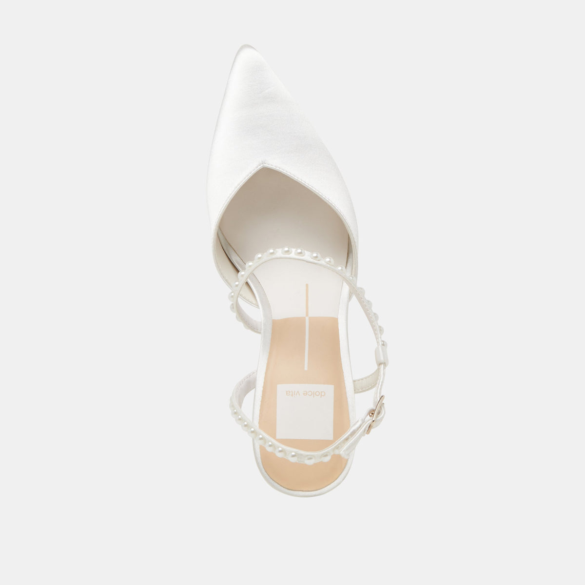 KAMRA PEARL HEELS TRUE WHITE SATIN | Dolce Vita