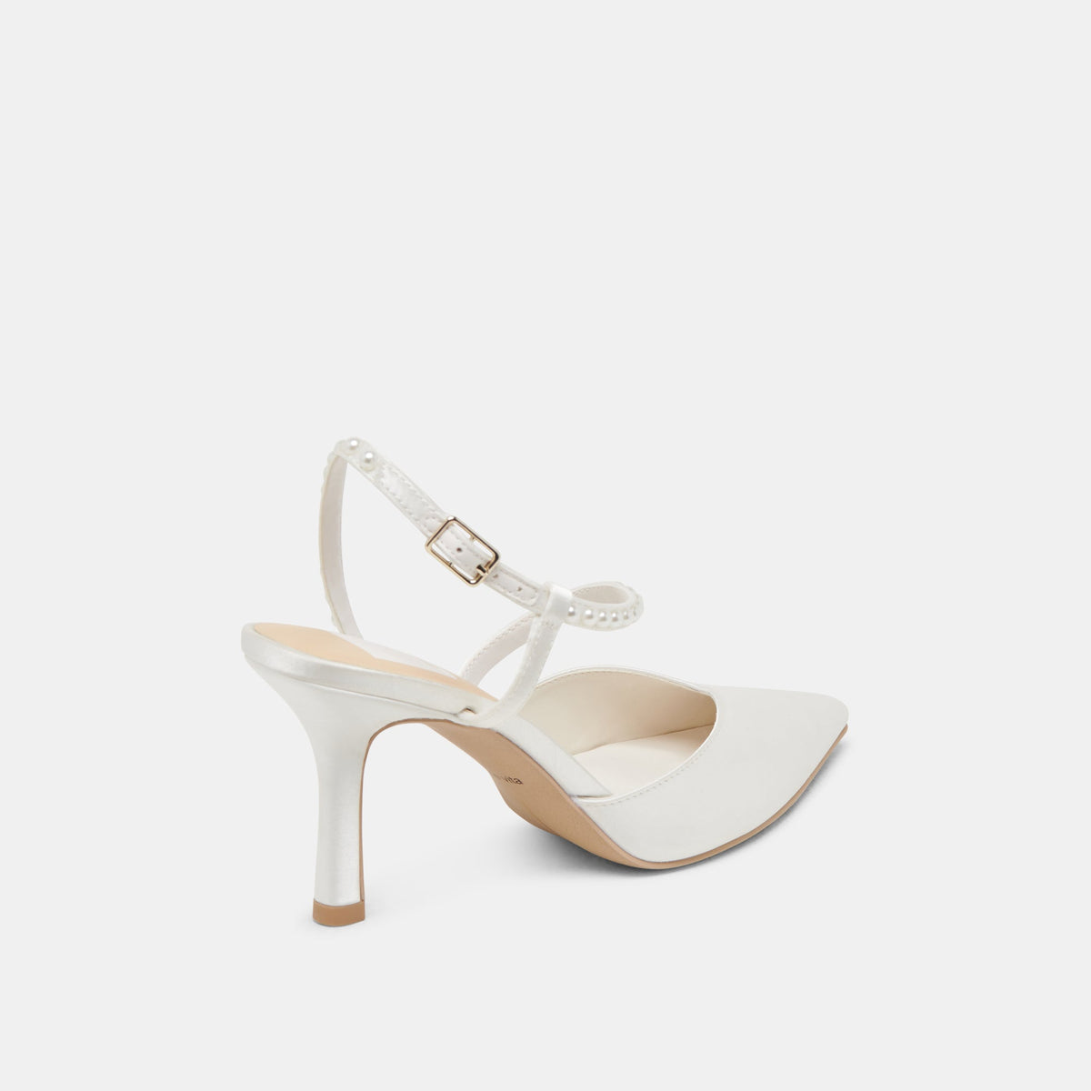 KAMRA PEARL HEELS TRUE WHITE SATIN | Dolce Vita