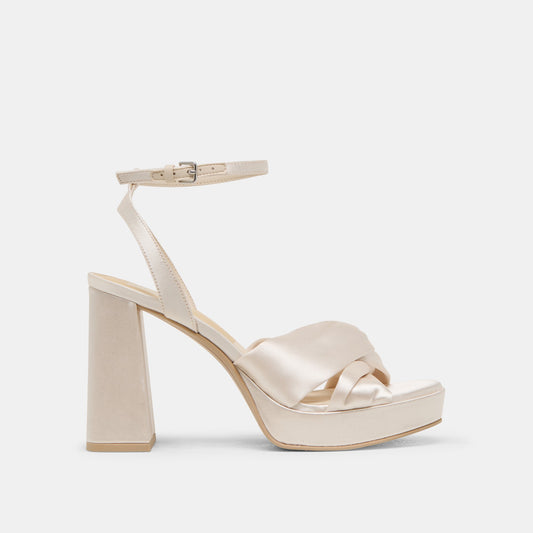 PARLO HEELS IVORY SATIN | Dolce Vita