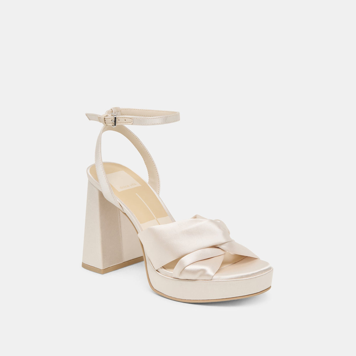 PARLO HEELS IVORY SATIN | Dolce Vita
