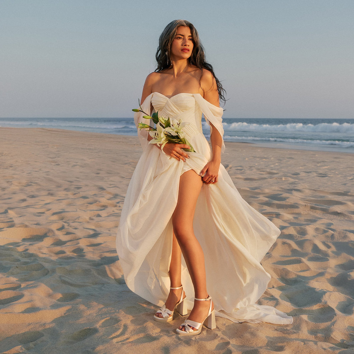PARLO HEELS IVORY SATIN | Dolce Vita