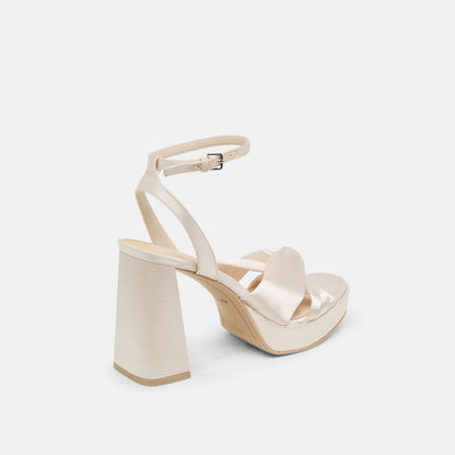 PARLO HEELS IVORY SATIN | Dolce Vita