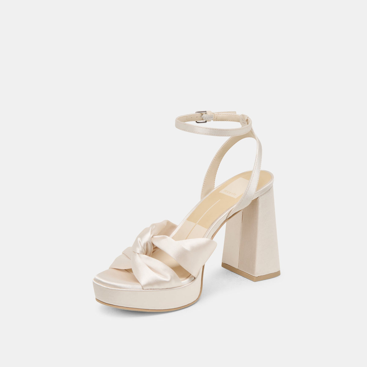 PARLO HEELS IVORY SATIN | Dolce Vita