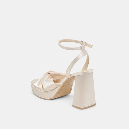 PARLO HEELS IVORY SATIN | Dolce Vita