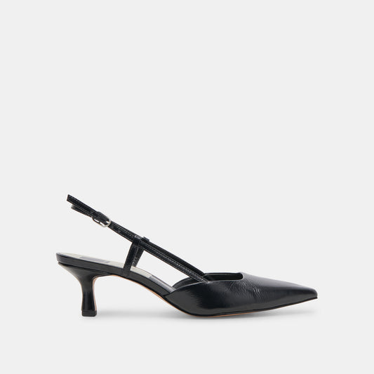 ODELA HEELS MIDNIGHT CRINKLE PATENT | Dolce Vita