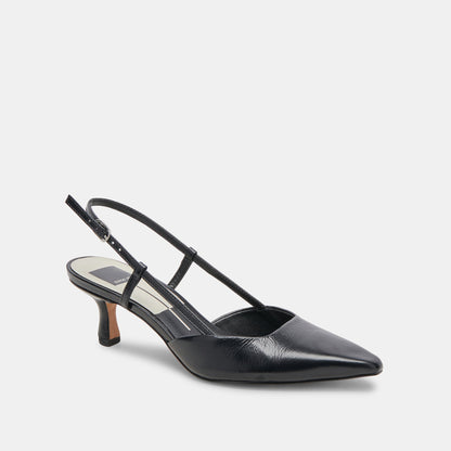 ODELA HEELS MIDNIGHT CRINKLE PATENT | Dolce Vita
