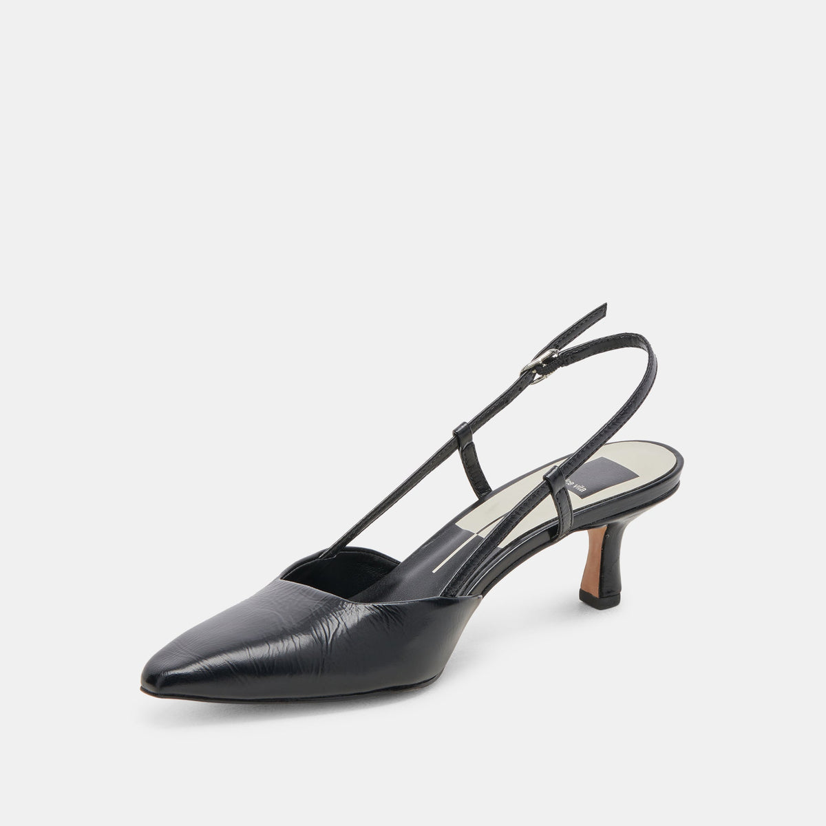 ODELA HEELS MIDNIGHT CRINKLE PATENT | Dolce Vita