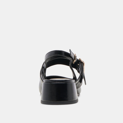 PATZY HEELS MIDNIGHT CRINKLE PATENT LEATHER | Dolce Vita