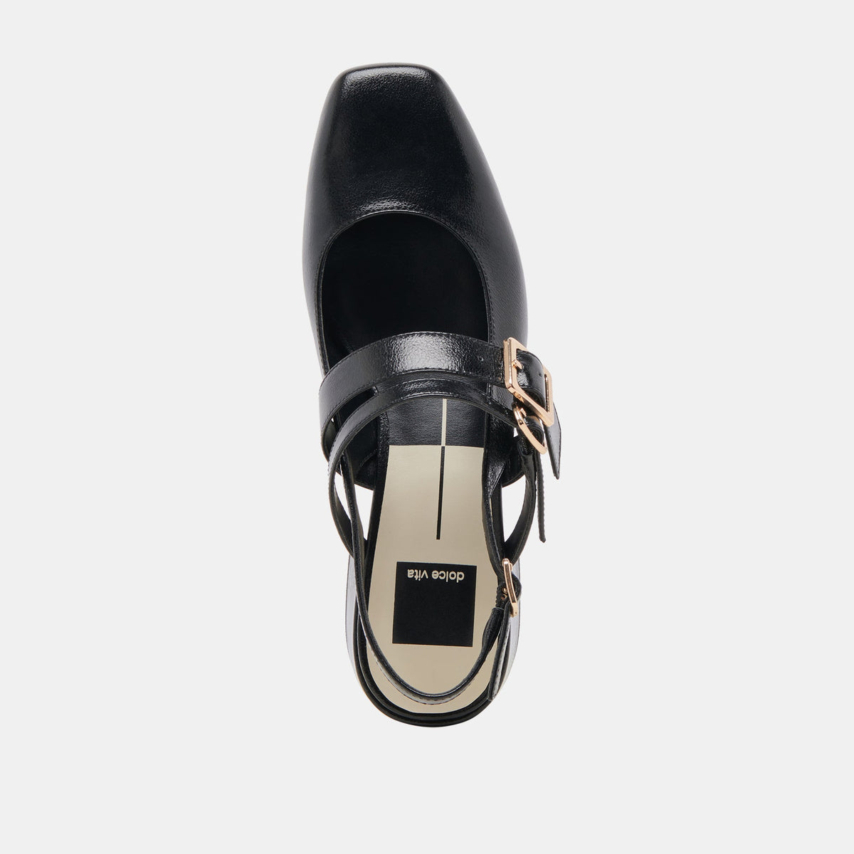 PATZY HEELS MIDNIGHT CRINKLE PATENT LEATHER | Dolce Vita