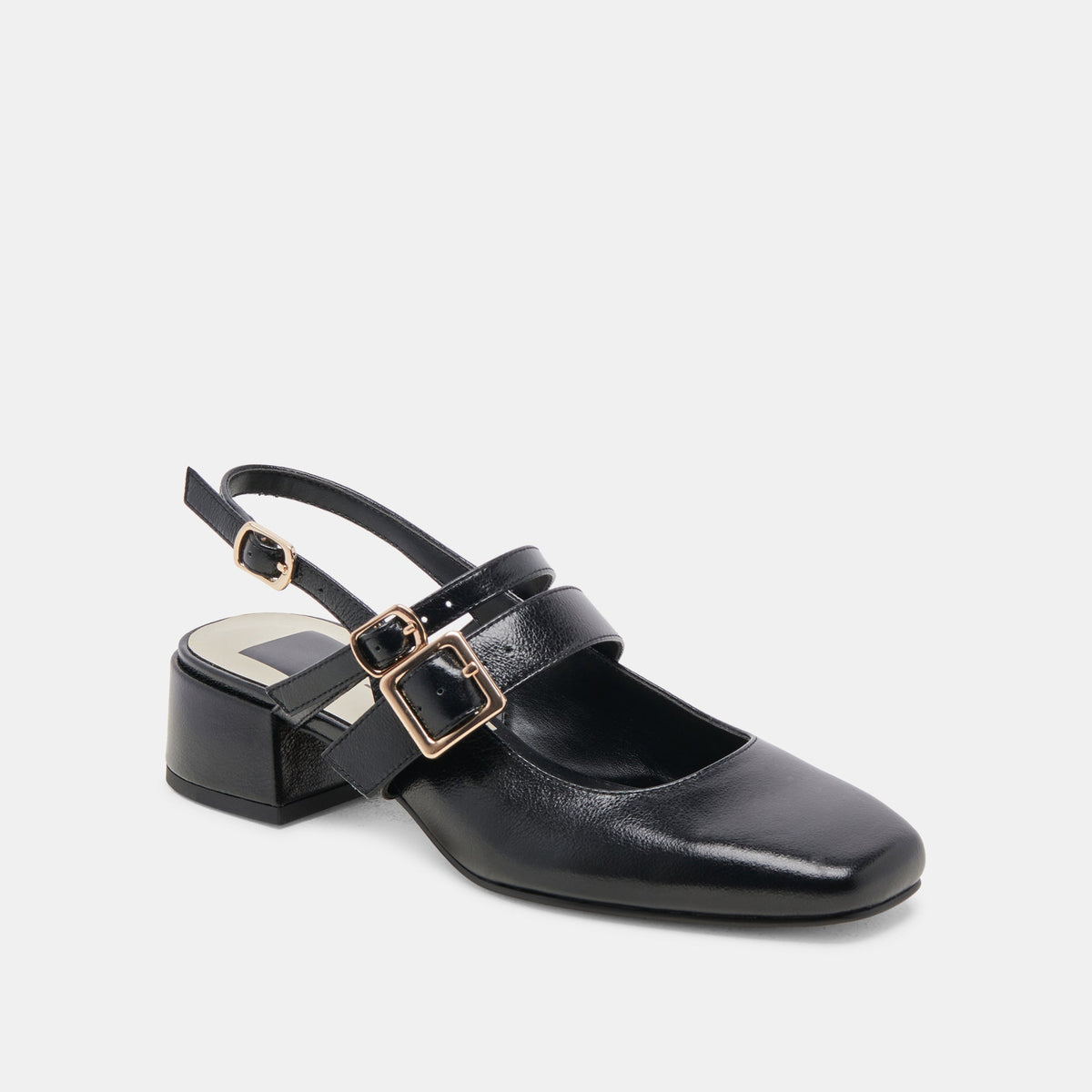 PATZY HEELS MIDNIGHT CRINKLE PATENT LEATHER | Dolce Vita