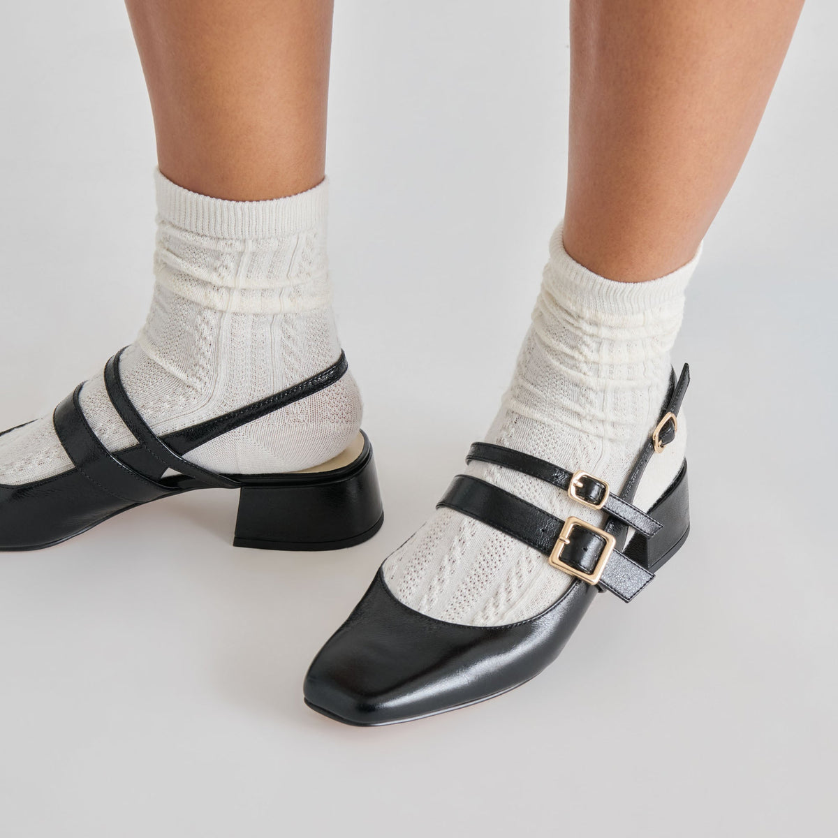 PATZY HEELS MIDNIGHT CRINKLE PATENT LEATHER | Dolce Vita