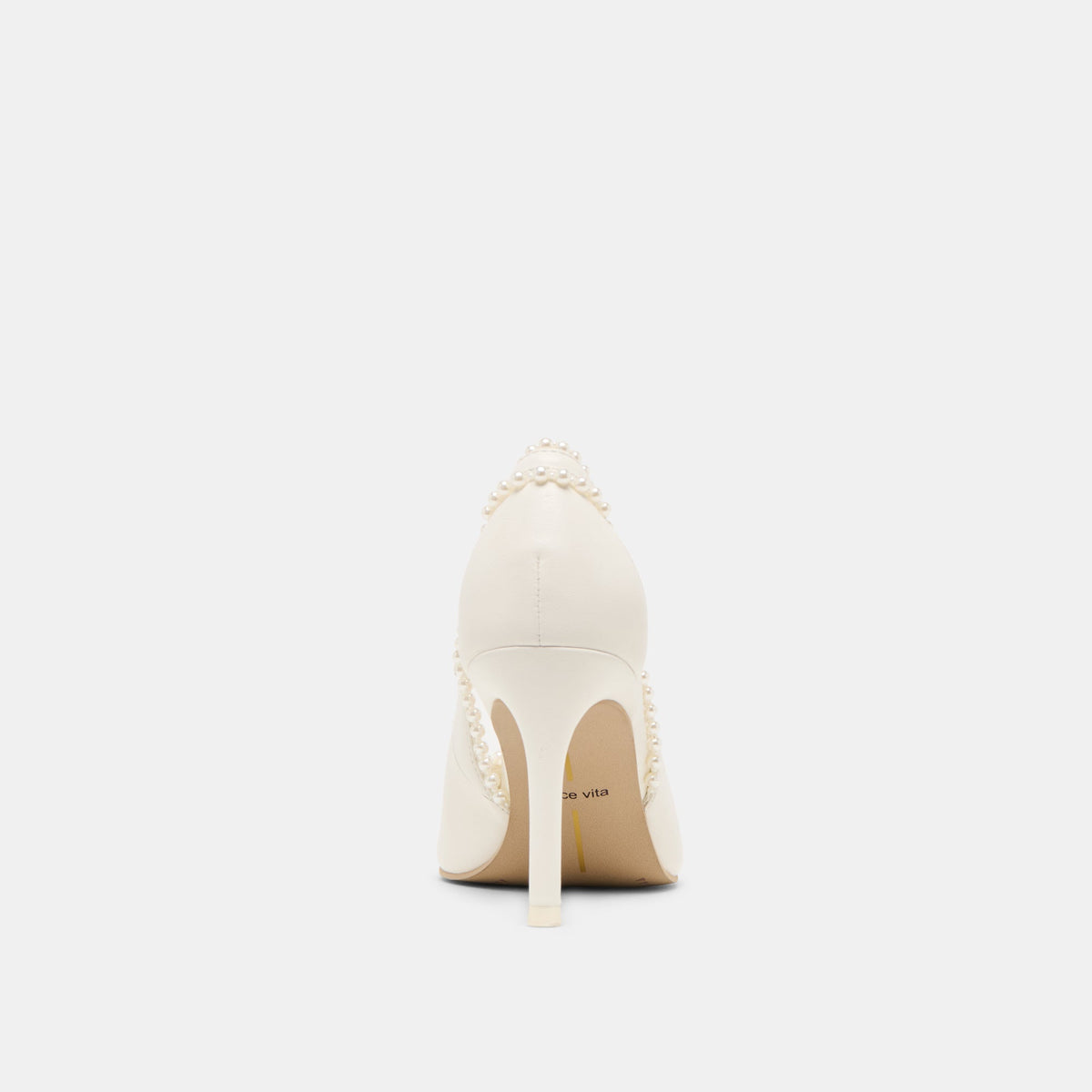 Kelson Pearl True White Leather Heels | Dolce Vita