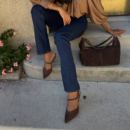 Kamra Dk Brown Suede Heels | Dolce Vita