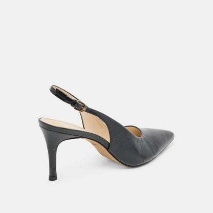ELASI HEELS BLACK LEATHER | Dolce Vita