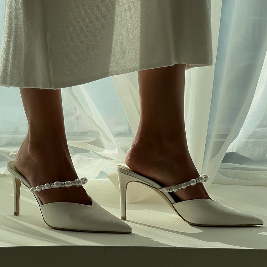 KANIKA Pearl Heels Vanilla Silk | Dolce Vita