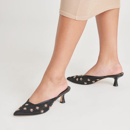 CLARA HEELS BLACK MESH | Dolce Vita