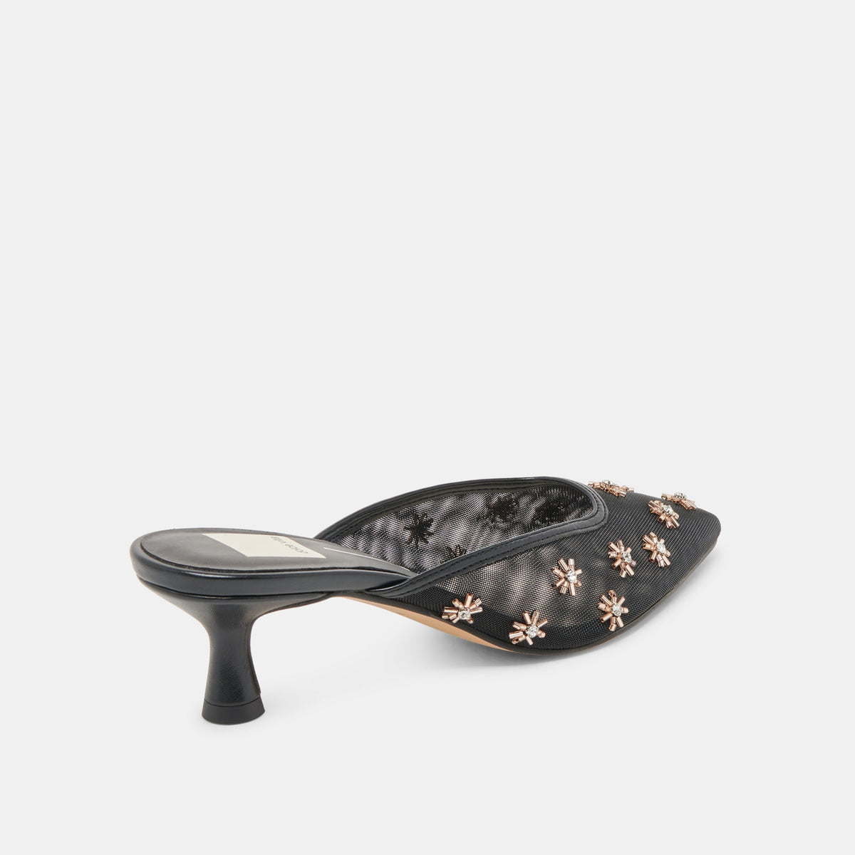 CLARA HEELS BLACK MESH | Dolce Vita