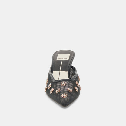 CLARA HEELS BLACK MESH | Dolce Vita
