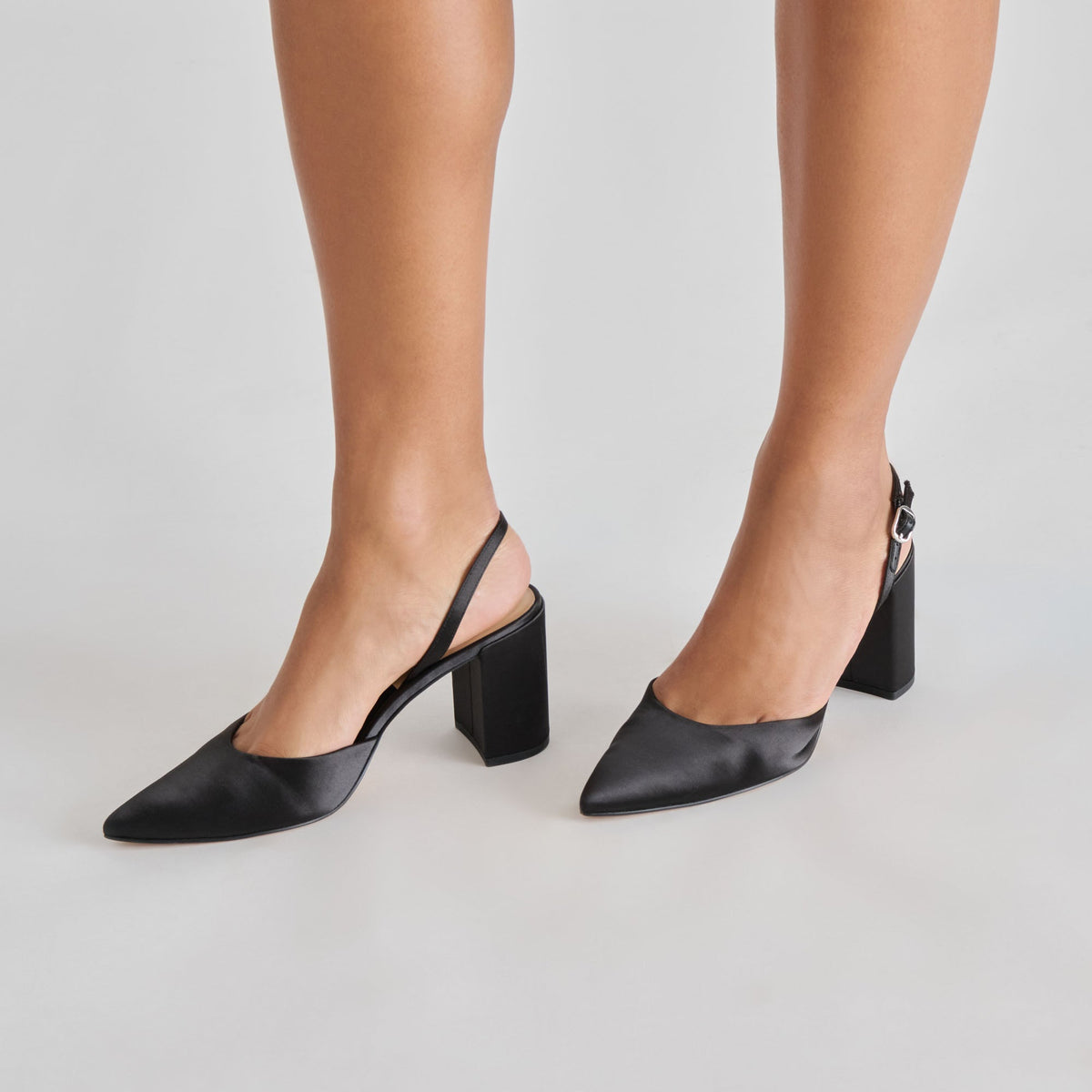 Carel Onyx Satin High Heels | Dolce Vita