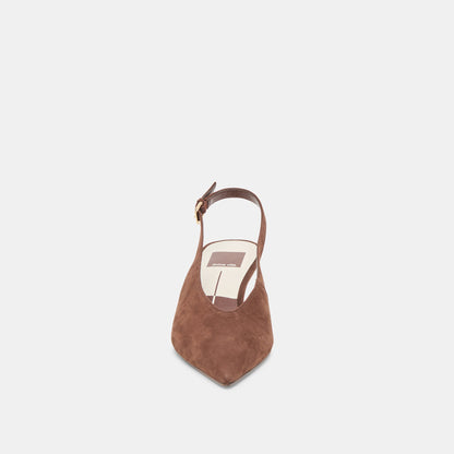 Alenna Dk Brown Suede Heels | Dolce Vita