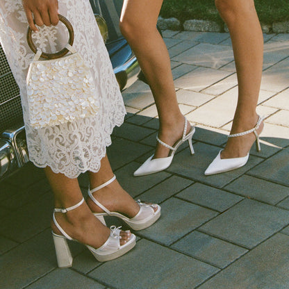 Pandor White Tulle Heels | Dolce Vita