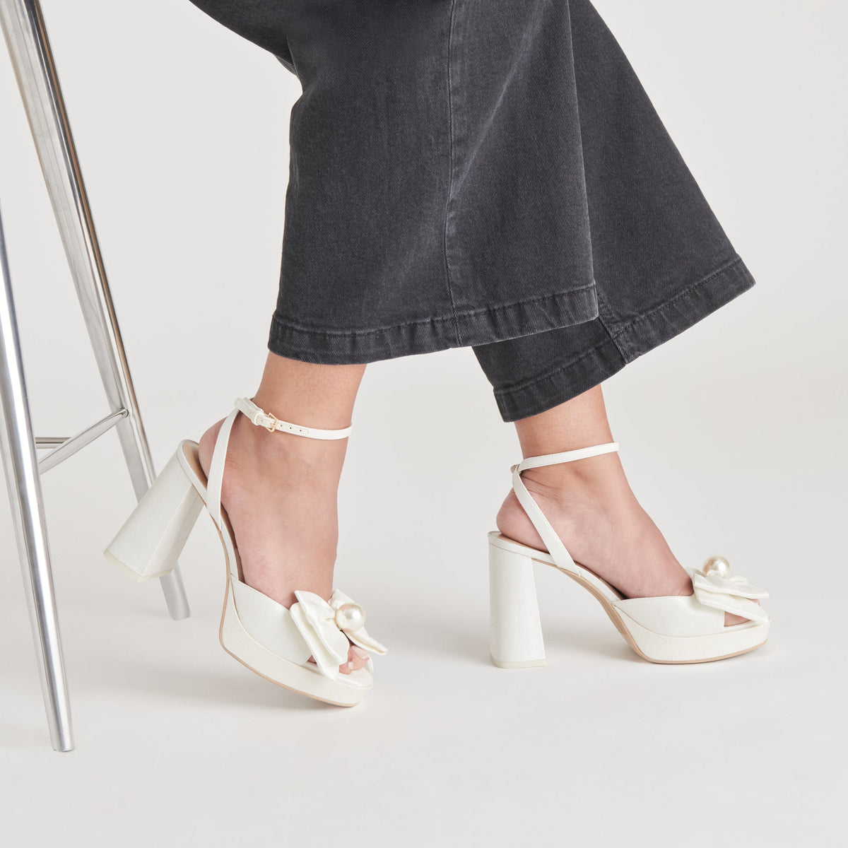 PATTON HEELS IVORY SATIN | Dolce Vita