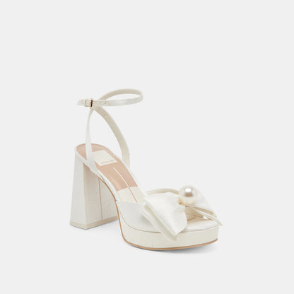 PATTON HEELS IVORY SATIN | Dolce Vita