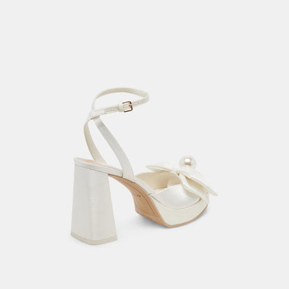 PATTON HEELS IVORY SATIN | Dolce Vita
