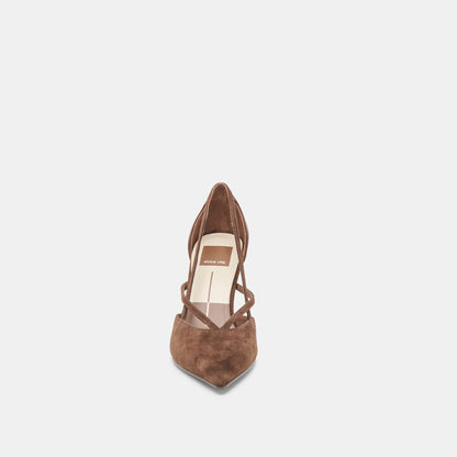 Kaine Dk Brown Suede Heels | Dolce Vita