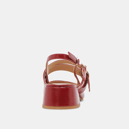 PATZY HEELS CRIMSON CRINKLE PATENT LEATHER | Dolce Vita