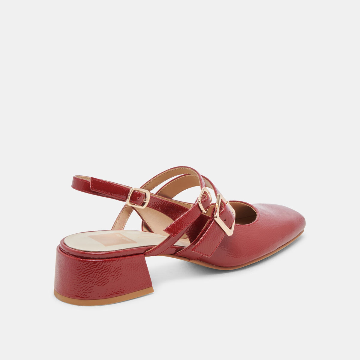 PATZY HEELS CRIMSON CRINKLE PATENT LEATHER | Dolce Vita