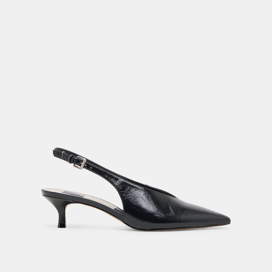 ALENNA HEELS MIDNIGHT CRINKLE PATENT | Dolce Vita