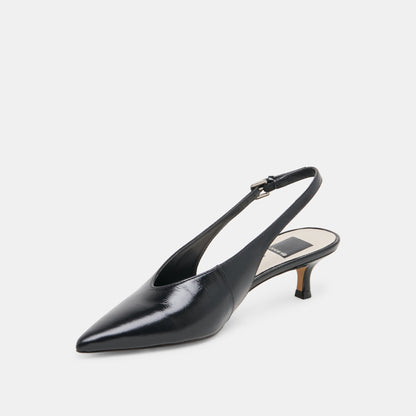ALENNA HEELS MIDNIGHT CRINKLE PATENT | Dolce Vita