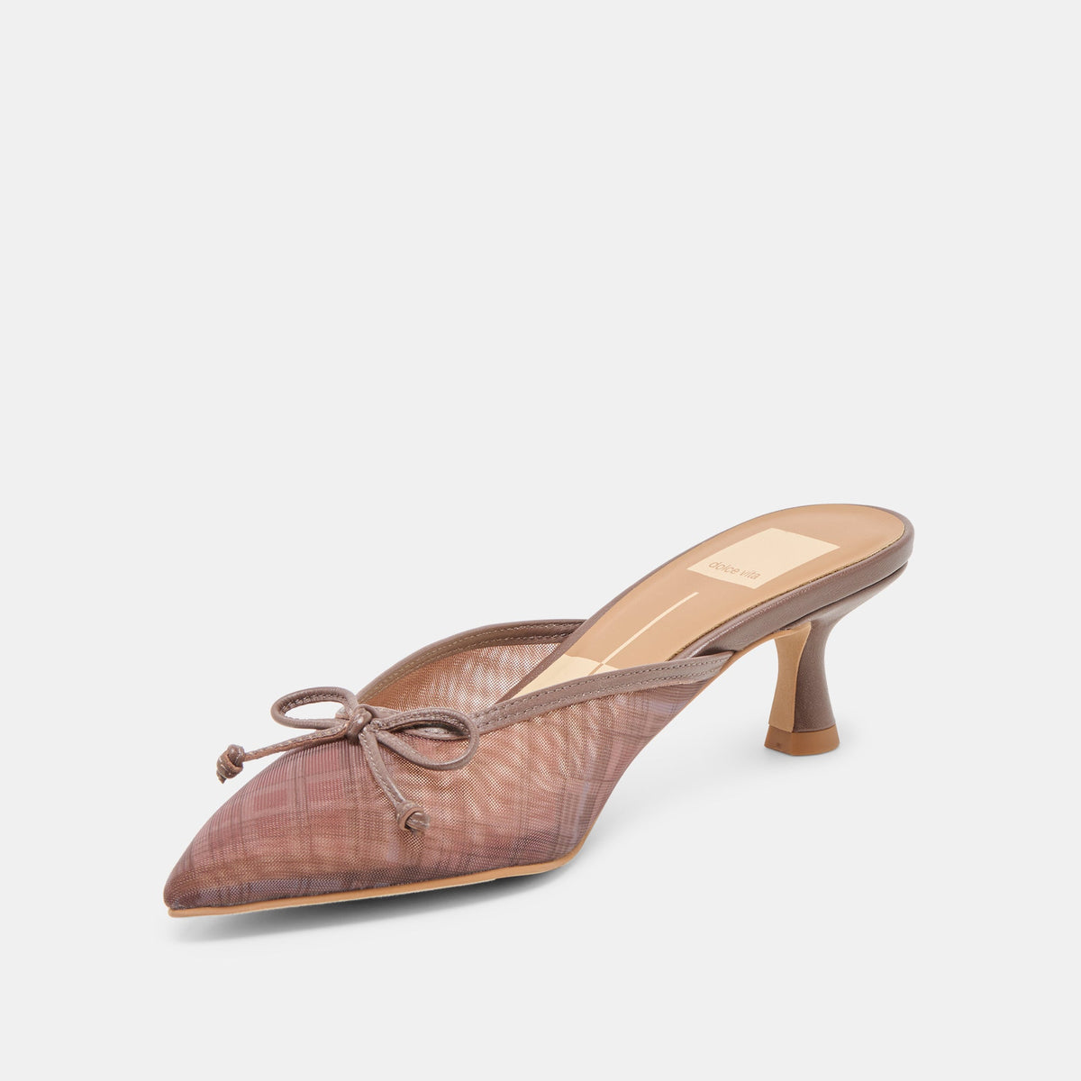 Cleo Cognac Plaid Mesh Heels | Dolce Vita