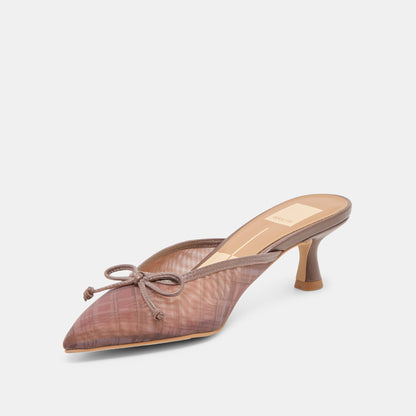 Cleo Cognac Plaid Mesh Heels | Dolce Vita