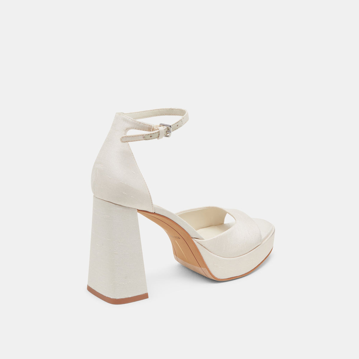 PANDRO WIDE HEELS WHITE SATIN | Dolce Vita