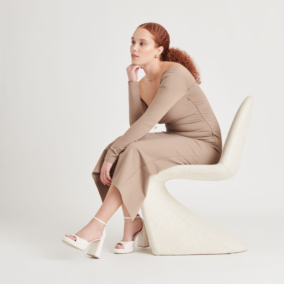PANDRO PEARL HEELS TRUE WHITE SATIN | Dolce Vita